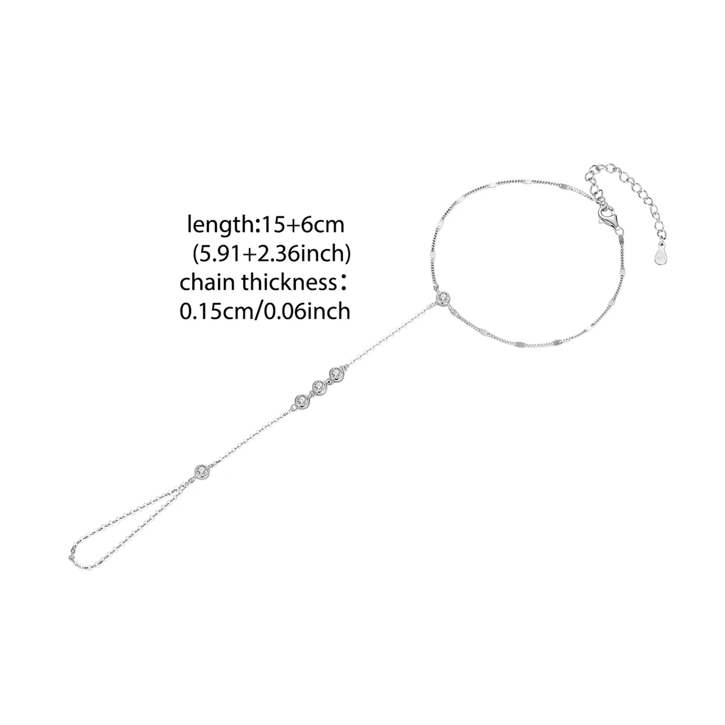 Sterling Silver Finger Ring Bracelet