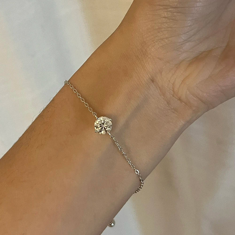 Moissanite Solitaire Diamond Bracelet