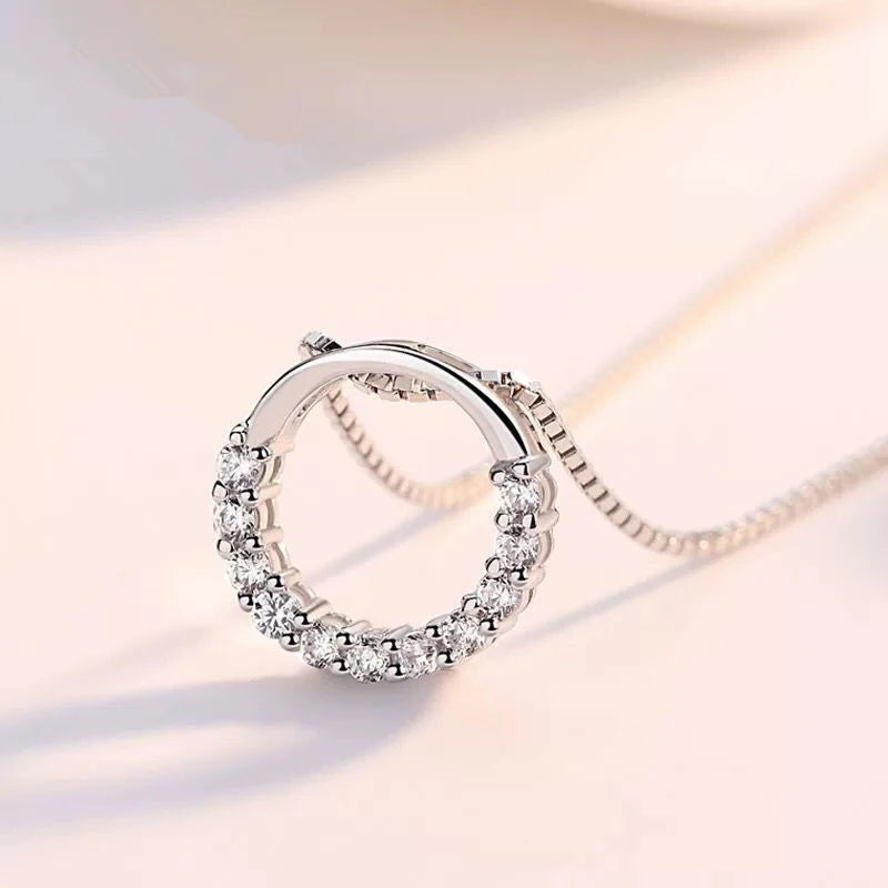 Round Zircon Pendants Necklace