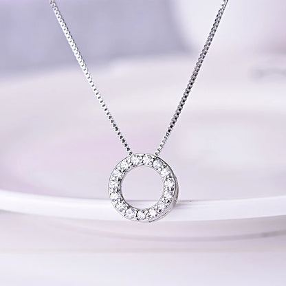 Round Zircon Pendants Necklace