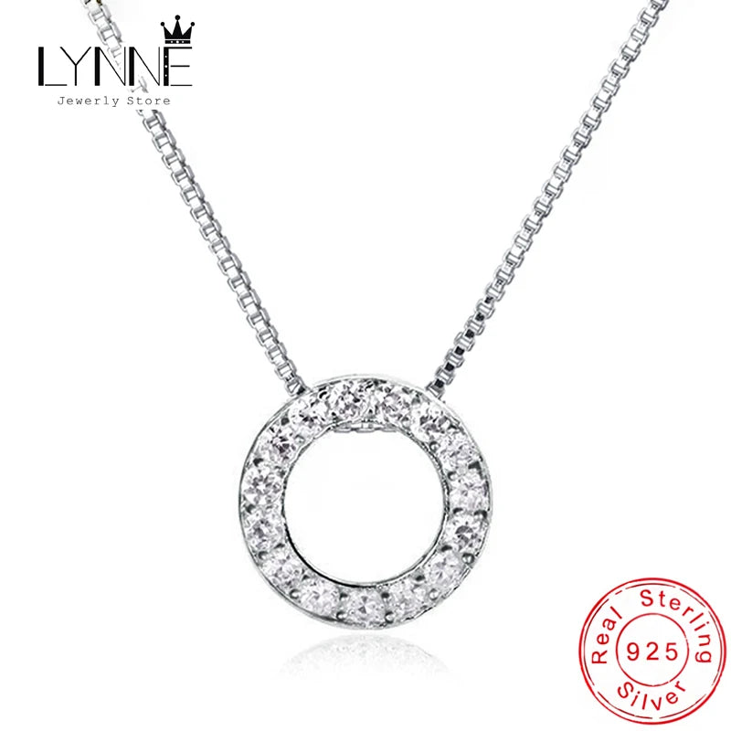 Round Zircon Pendants Necklace