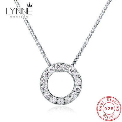 Round Zircon Pendants Necklace