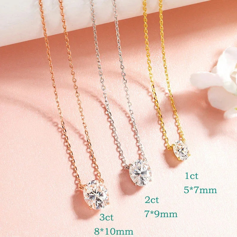 Oval Cut Moissanite Necklace