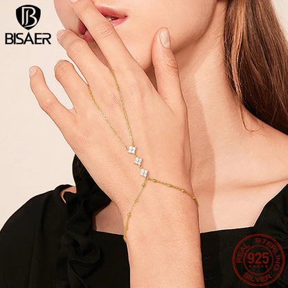 Sterling Silver Finger Ring Bracelet