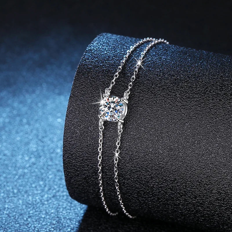 Moissanite Solitaire Diamond Bracelet