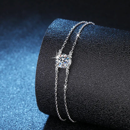 Moissanite Solitaire Diamond Bracelet