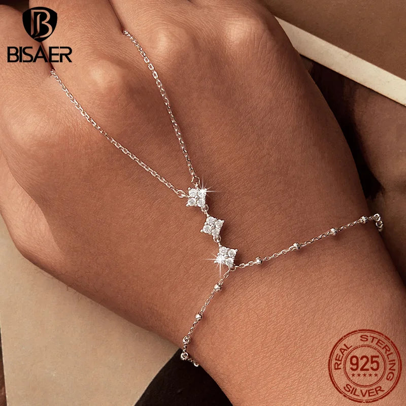 Sterling Silver Finger Ring Bracelet