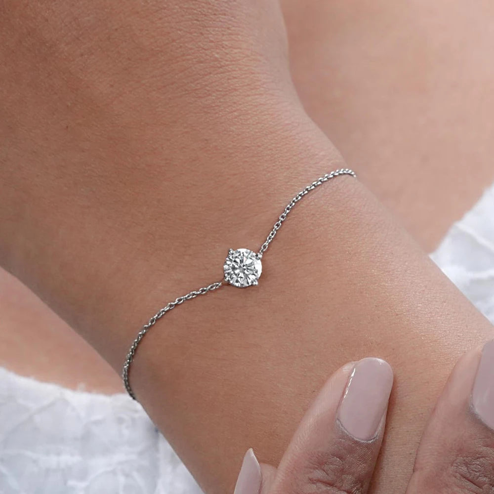 Moissanite Solitaire Diamond Bracelet