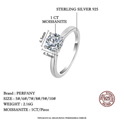 Moissanite Pure Silver Ring