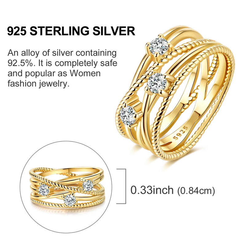 Sterling Silver Gold Rings