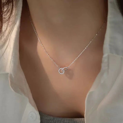 Double Circle Pendant Necklace