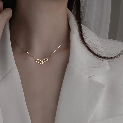 Double Circle Pendant Necklace