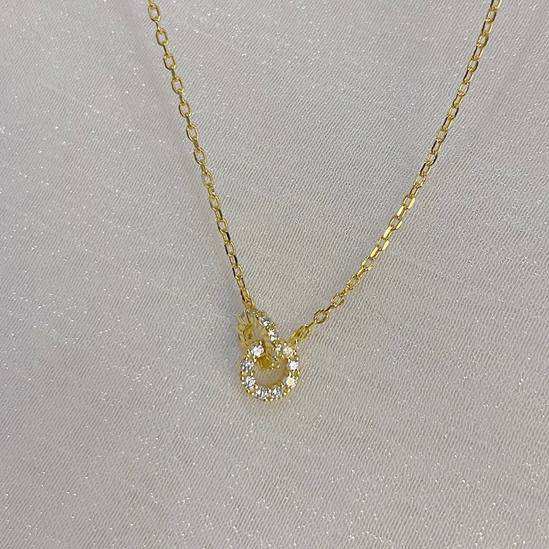 Double Circle Pendant Necklace