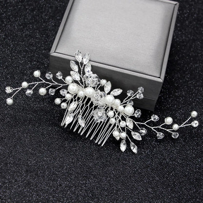 Pearl Crystal Leaf Clip
