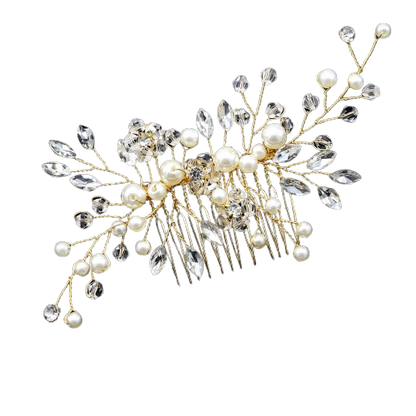 Pearl Crystal Leaf Clip