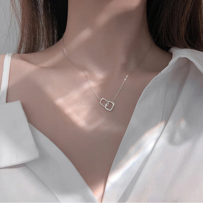 Double Circle Pendant Necklace