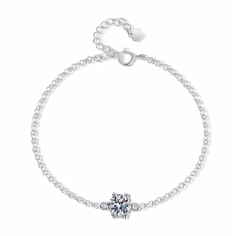 Moissanite Solitaire Diamond Bracelet