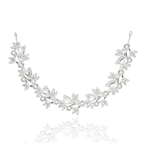 Sliver Rhinestone Pearl Hairband