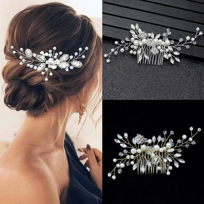 Pearl Crystal Leaf Clip