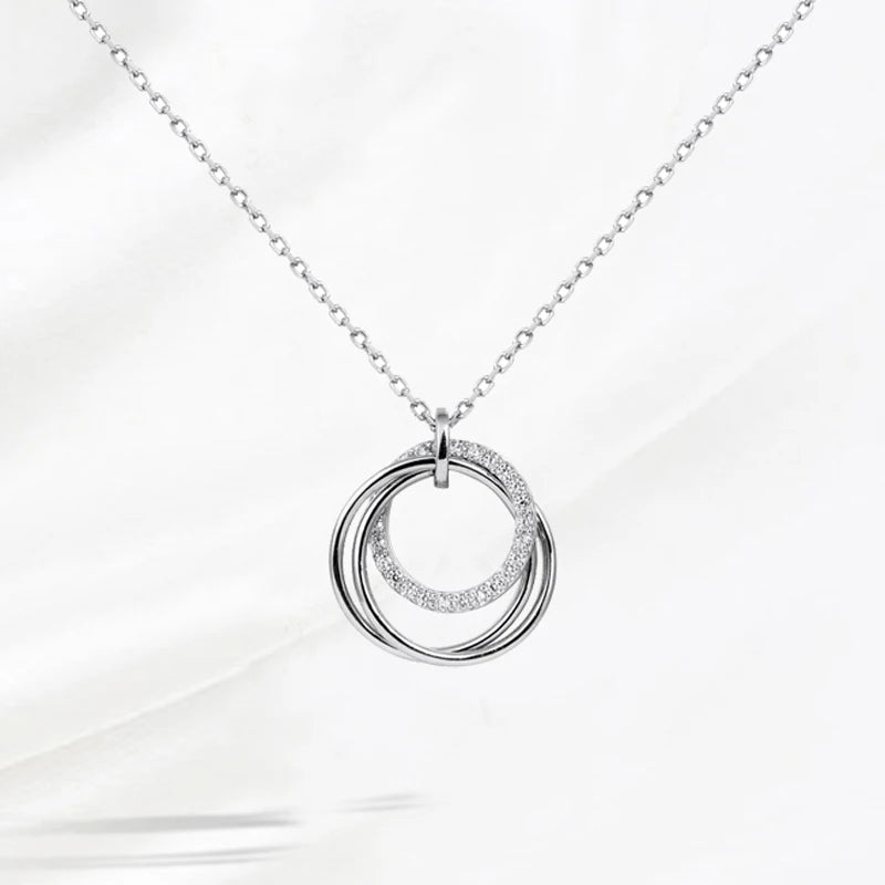 Double Circle Pendant Necklace
