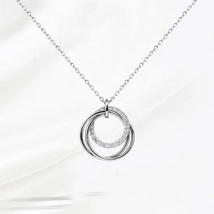 Double Circle Pendant Necklace