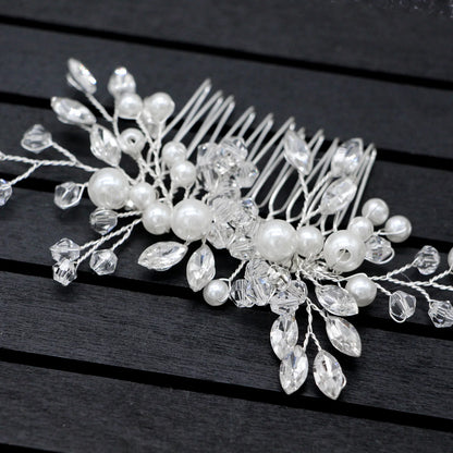 Pearl Crystal Leaf Clip
