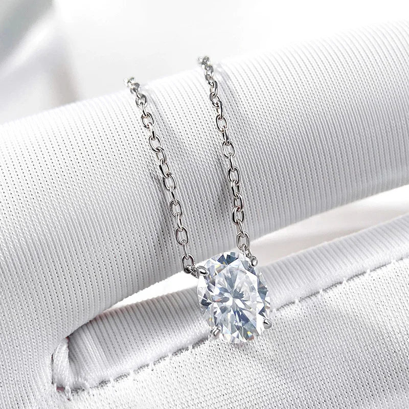Oval Cut Moissanite Necklace