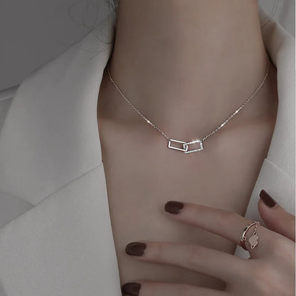 Double Circle Pendant Necklace