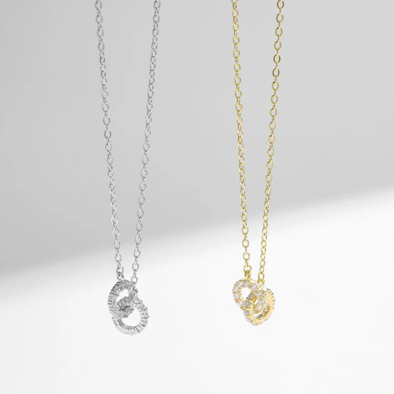 Double Circle Pendant Necklace