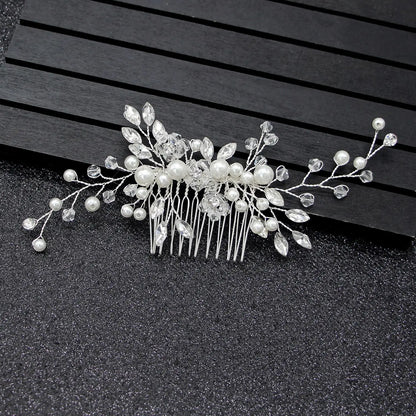 Pearl Crystal Leaf Clip