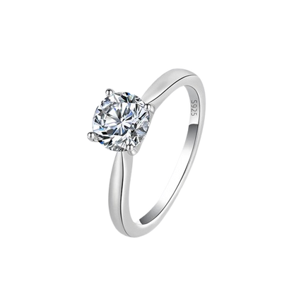 Moissanite Pure Silver Ring