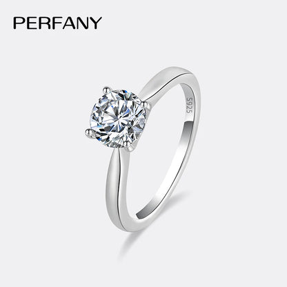 Moissanite Pure Silver Ring