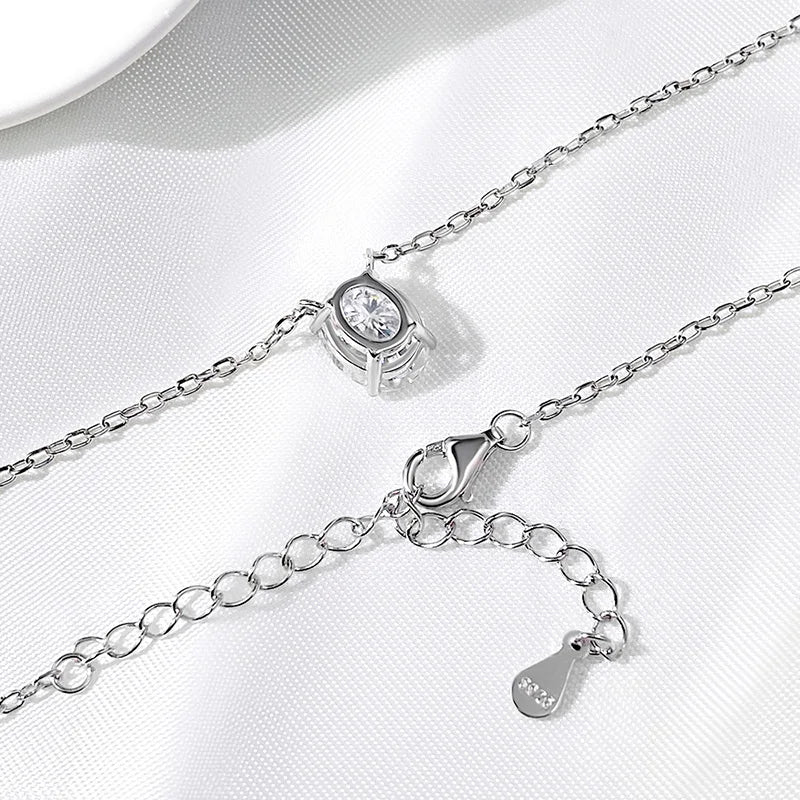 Oval Cut Moissanite Necklace