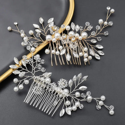 Pearl Crystal Leaf Clip