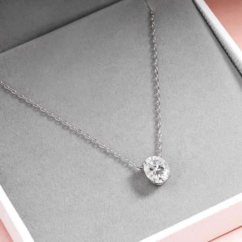 Oval Cut Moissanite Necklace